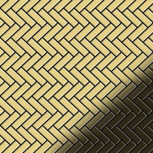 Alloy Herringbone-bm Metal Mosaic Brass Gold