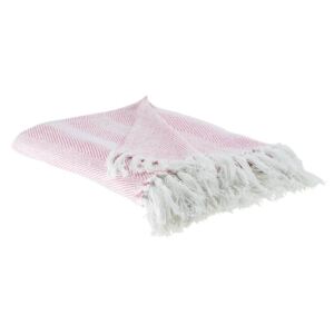 Beliani Blanket 130 X 160 Cm Pink Tangier