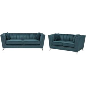 Beliani Velvet Sofa Set Teal Blue Gaula