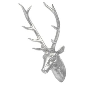 Beliani Decorative Statue Silver Deer Head