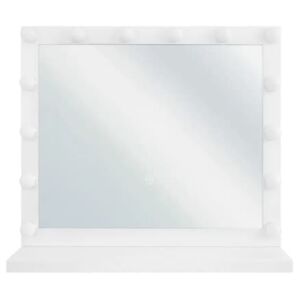 Beliani Standing Vanity Mirror Led 50 X 60 Cm White Beauvoir