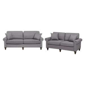 Beliani Fabric Sofa Set Light Grey Otra