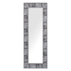 Beliani Wall Mirror 50 X 130 Cm Grey With White Rosnoen