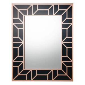 Beliani Wall Mirror 80 X 100 Cm Black With Copper Lithaire