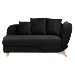 Beliani Right Hand Fabric Chaise Lounge with Storage Black MERI