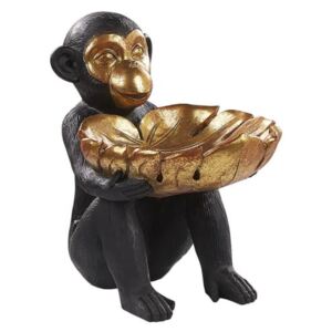 Beliani Decorative Monkey Figurine Black and Gold SOMONE