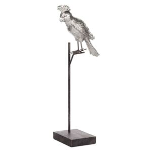 Beliani Decorative Figurine Bird Silver Cockatoo