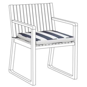 Beliani Outdoor Seat Pad Cushion Navy Blue and White SASSARI