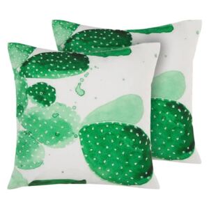 Beliani Set of 2 Outdoor Cushions 45 x 45 cm Green OSTINA