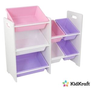 KidKraft Toy Storage Unit with 7 Bins Pastel and White 83.01 x 29.97 x 73.66 cm