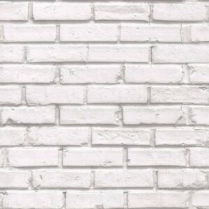 Urban Friends & Coffee Wallpaper Bricks Grey and White