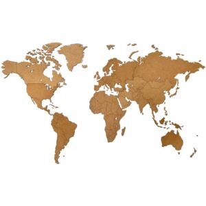 MiMi Innovations Wooden World Map Wall Decoration Luxury Brown 130x78 cm