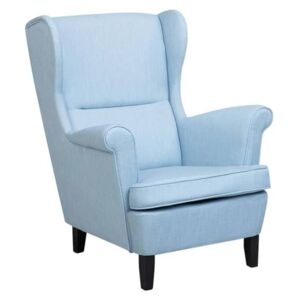 Beliani Fabric Wingback Chair Blue Abson