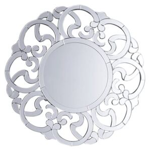 Beliani Wall Mirror Silver Ø 70 Cm Mornaix