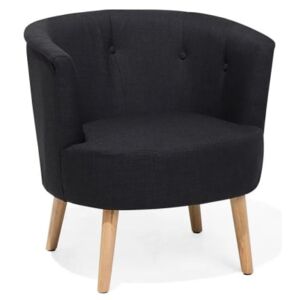 Beliani Fabric Tub Chair Black Odenzen