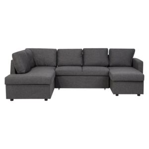 Beliani Fabric Sofa Bed Dark Grey Karrabo