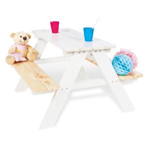 Pinolino Kid's Picnic Table with Bench Nicki für 4 Wood White