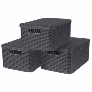 Curver Style Storage Boxes with Lid 3 pcs Size M Anthracite