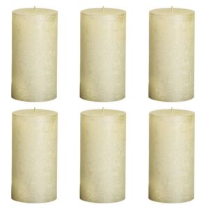 Bolsius Rustic Pillar Candles 6 pcs 130x68 mm Ivory
