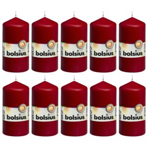 Bolsius Pillar Candles 10 pcs 120x58 mm Wine Red