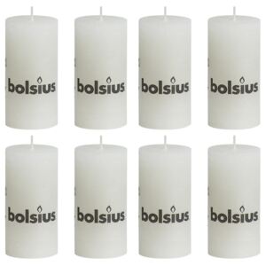 Bolsius Rustic Pillar Candles 8 pcs 100x50 mm White