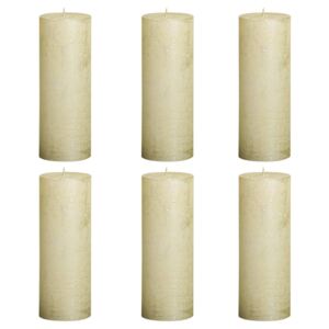 Bolsius Rustic Pillar Candles 6 pcs 190x68 mm Ivory