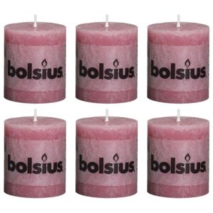 Bolsius Rustic Pillar Candles 6 pcs 80x68 mm Old Pink