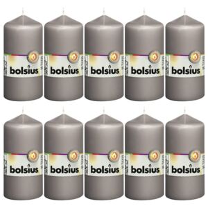 Bolsius Pillar Candles 10 pcs 120x58 mm Warm Grey