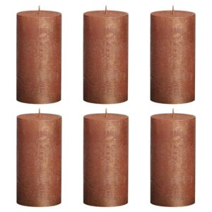 Bolsius Rustic Pillar Candles 6 pcs 130x68 mm Copper