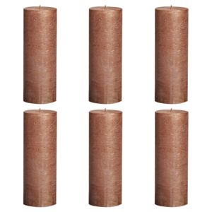Bolsius Rustic Pillar Candles 6 pcs 190x68 cm Copper