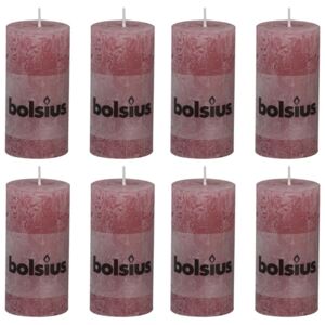 Bolsius Rustic Pillar Candles 8 pcs 100x50 mm Old Pink