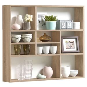FMD Wall-mounted Shelf with 9 Compartments Oak