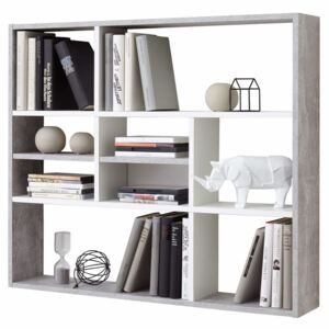 FMD Wall-mounted Shelf with 9 Compartments Concrete Grey