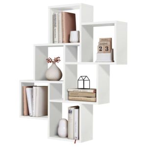 FMD Wall-Mounted Shelf with 8 Compartments White