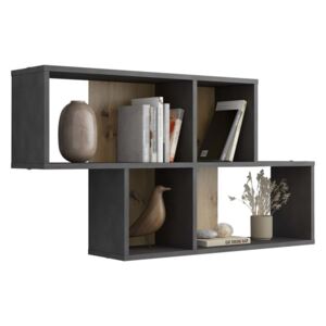 FMD Wall-mounted Shelf with 4 Compartments Matera Artisan Oak