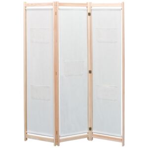 VidaXL 3-Panel Room Divider Cream 120x170x4 cm Fabric