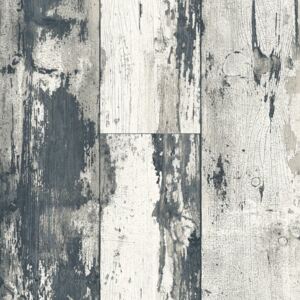 DUTCH WALLCOVERINGS Wallpaper Wood Dark Grey and Beige
