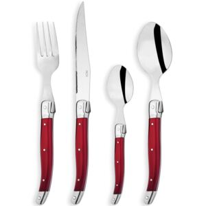 Lou Laguiole 24 Piece Cutlery Set Tradition Red