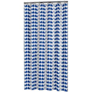 Sealskin Shower Curtain Whale Blue and White