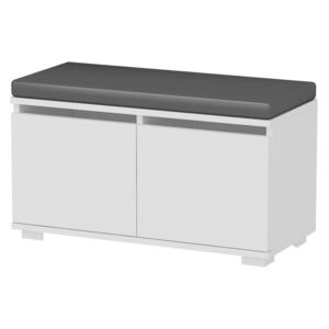 Homemania Shoe Cabinet with Pouf Drago 80x35x42cm White and Black