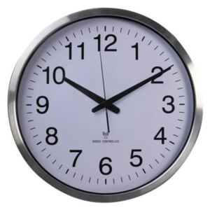 Perel Wall Clock 50 cm White and Sliver