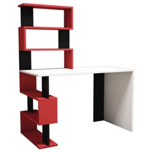 Homemania Computer Desk Snap 120x60x148.2cm White. Black and Red