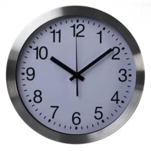 Perel Wall Clock 30 cm White and Sliver