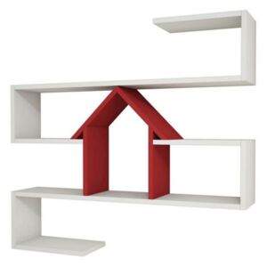 Homemania Wall Shelf Nest 100x22x93cm White and Red