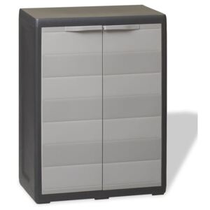 VidaXL Garden Storage Cabinet with 1 Shelf Black and Grey