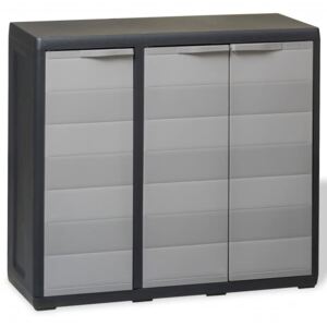 VidaXL Garden Storage Cabinet with 2 Shelves Black and Grey