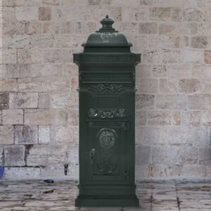 VidaXL Pillar Letterbox Aluminium Vintage Style Rustproof Green