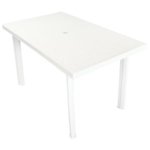 VidaXL Garden Table White 126x76x72 cm Plastic
