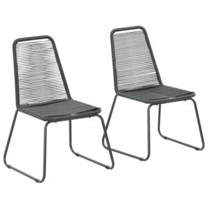 VidaXL Outdoor Chairs 2 pcs Poly Rattan Black