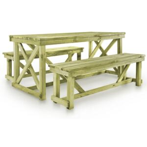 VidaXL Beer Table with 2 Benches Wood